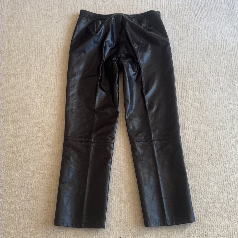 RAGBY NORTH AMERICA Genuine Leather Pants | Size 10 | Sleek Black Style - Picture 2 of 5